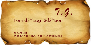 Tormássy Gábor névjegykártya