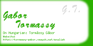 gabor tormassy business card