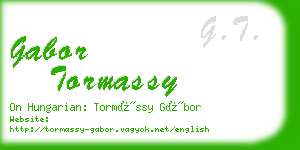 gabor tormassy business card